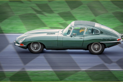 E-Type-Jag-and-Chequered-Flag